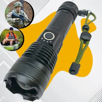Lanterna Mais Forte Do Mundo Recarregável Tática Potente T9 - Apfer — Camping, Caça e Pesca