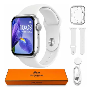 Relogio Microwear Smartwatch S11 Mini Series 11 42mm Whatsapp Gps Nfc Modo Esporte Fitness inteligente Prateado Branco — Smartwatches e Acessórios