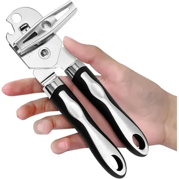 Abridor De Lata Automático Manual Profissional Aço Inox Emborrachado Abre Latas Fácil Sem Esforço Corte Lateral Seguro Sem Rebarbas Abridor De Lata Cozinha Casa — Utensílios úteis