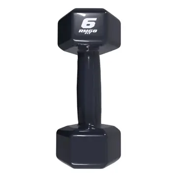 Halter RMG8 Fit 6kg Emborrachado Sextavado Treino Peso Musculação