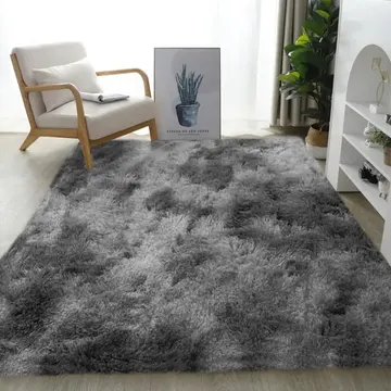 Tapete 2.00x1.50 Casa Laura Enxovais Shaggy Felpudo Para Quarto Sala Luxo Cinza Mesclado — Têxteis de Casa e Decoração