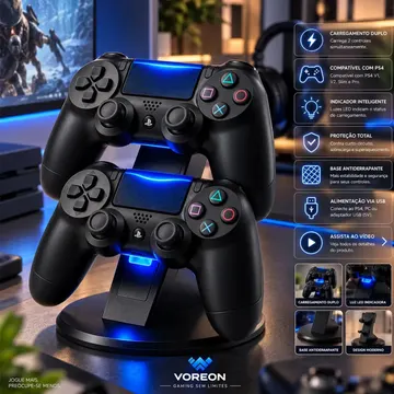 Suporte Base Carregador Controles Compatível com Playstation PS4 Base De Carregamento Gamer Ps4 Estação Indicador Inteligente Compatível V1 V2 Pro E Slim Base A — Acessórios gamer