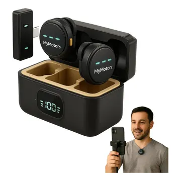 Microfone Lapela Mymotors Preto Sem Fio Tipo C — Microfones e Amplificadores