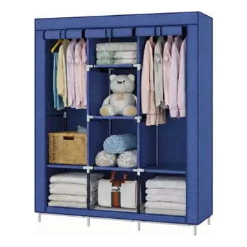 Armário Guarda Roupa Organizador Dobrável Desmontável Cor Azul — Organização para Casa